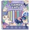 Art Maker: Library Cats - Creative Coloring Kit, Adult Activity Set, 32 Whimsical Animal Designs, Alcohol Ink Markers, White Paint Pen, Page Protector